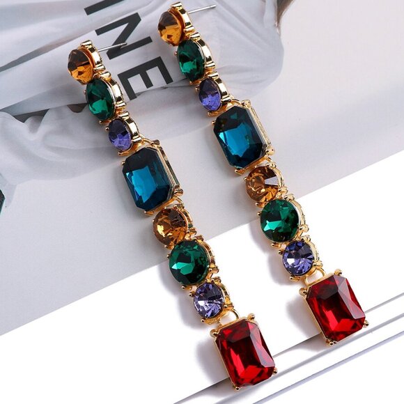 Colorful Mixed Dangle Earrings - Picture 1 of 2